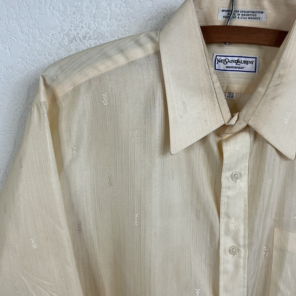 VTG YSL Insertia Logo Button Front Point Collar Shirt